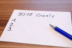 Liste mit der Aufschrift 2018 Goals
